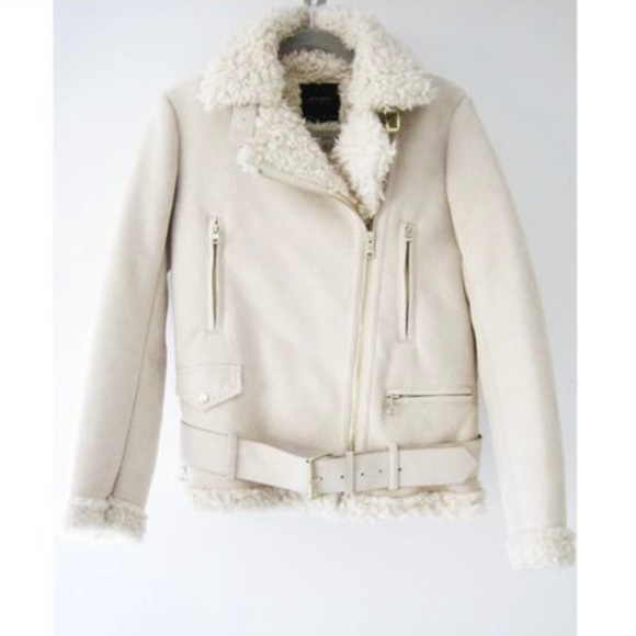 Zara Shearling Aviator Jacket - Picture 3 of 12